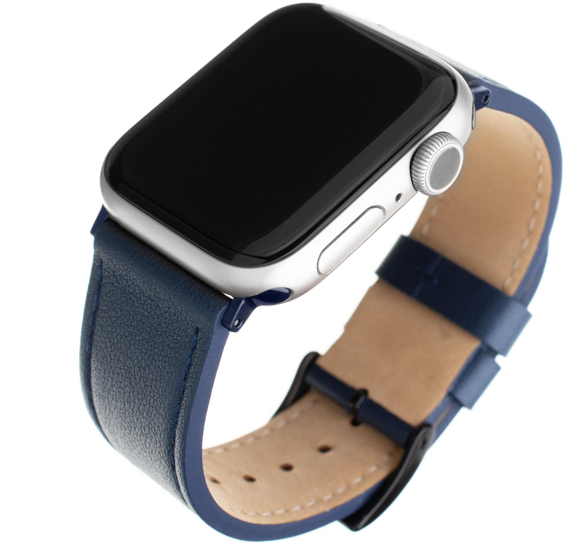 FIXED Leather Strap pre Apple Watch 42/44/45/Ultra 49mm modrý...