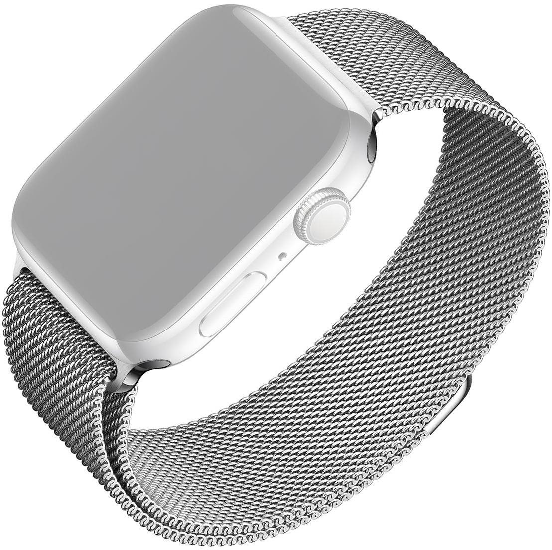 FIXED Mesh Strap pre Apple Watch 42/44/45/Ultra 49mm strieborný...