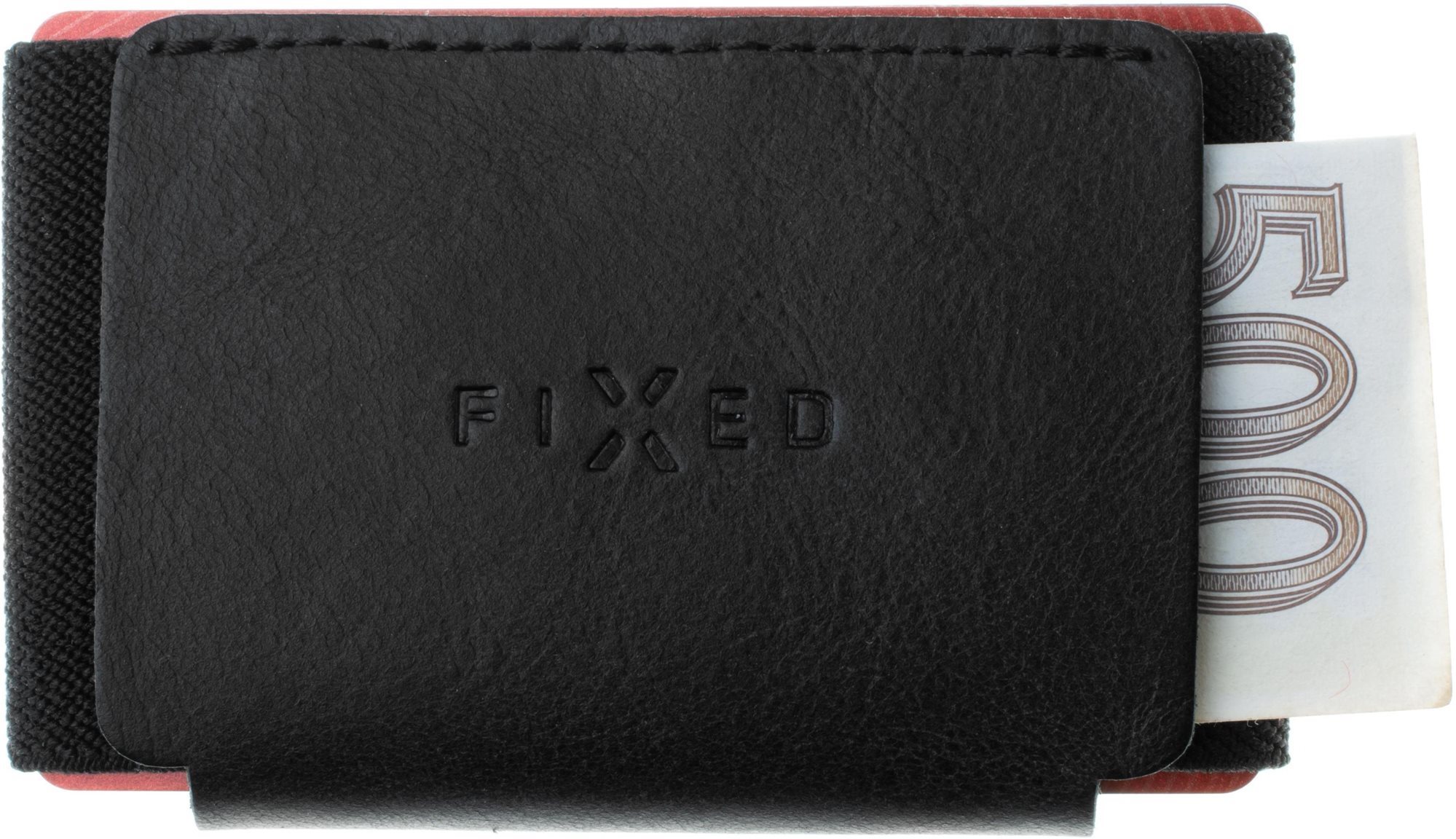 FIXED Tiny Wallet valódi marhabőrből, fekete Pénztárca