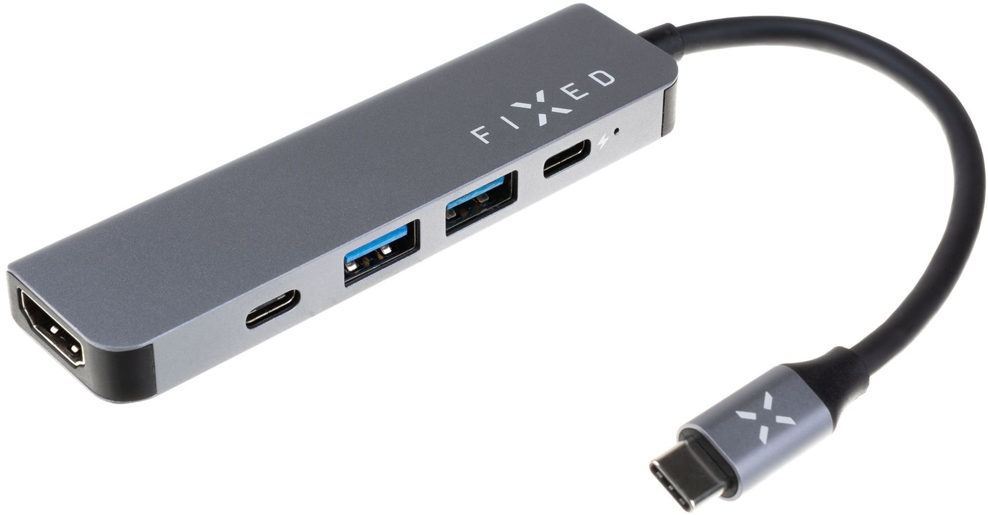 FIXED HUB Mini 5 v 1 s rozhraním USB-C pre notebooky a tablety sivý...