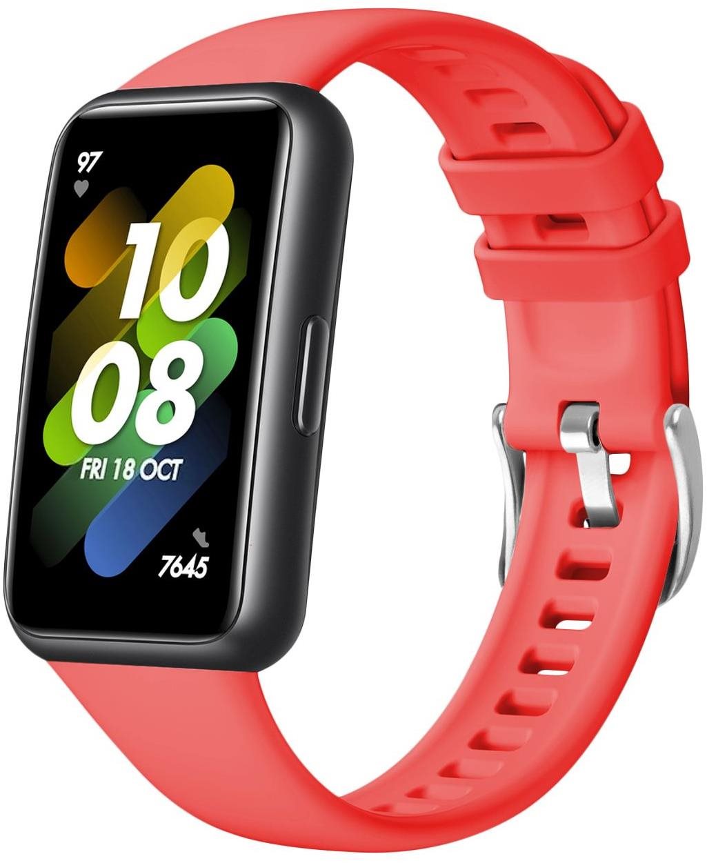 FIXED Silicone Strap pro Huawei Band 7 červený Řemínek