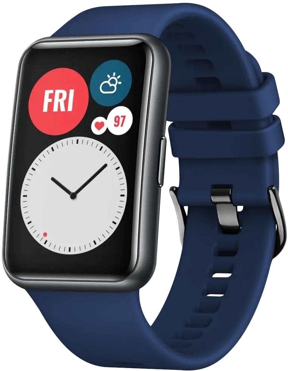 FIXED Silicone Strap pre Huawei Watch FIT modrý Remienok na hodinky