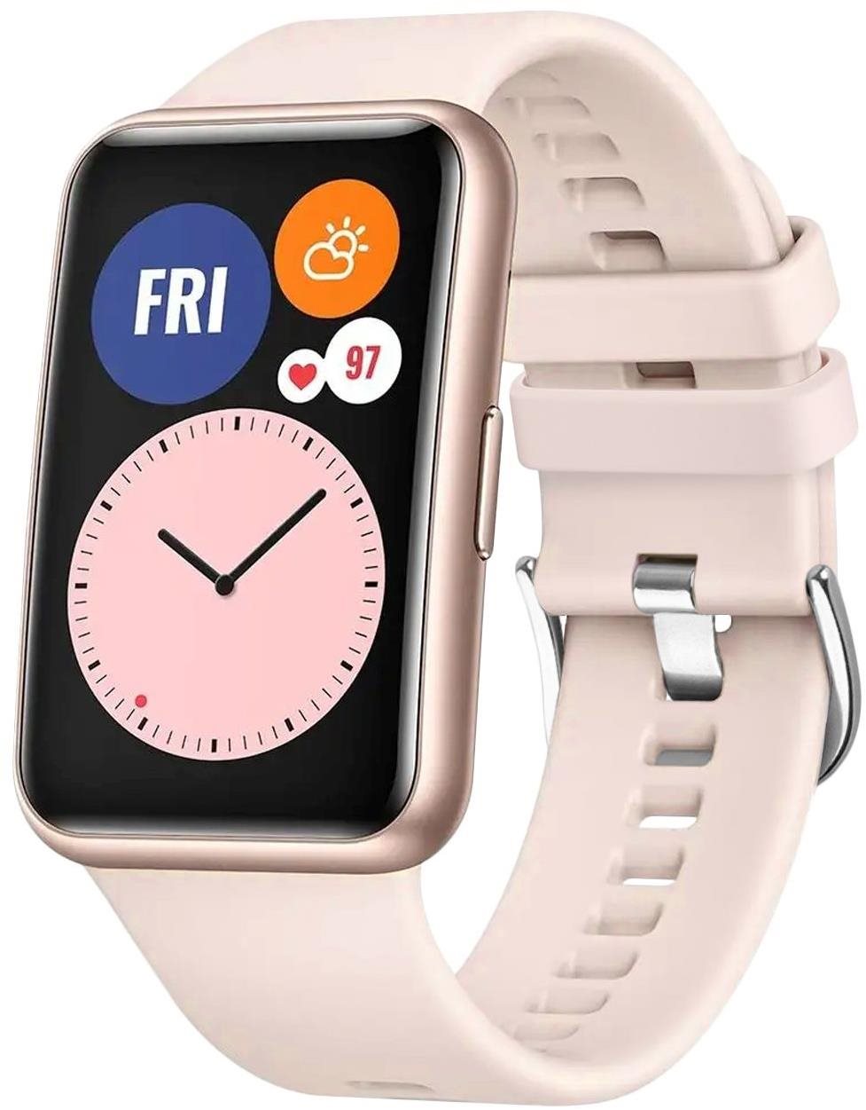 FIXED Silicone Strap Huawei Watch FIT - rózsaszín Szíj