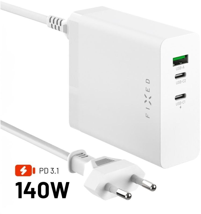 FIXED Charging Station s 2× USB-C a USB výstupom podpora PD 3.1...