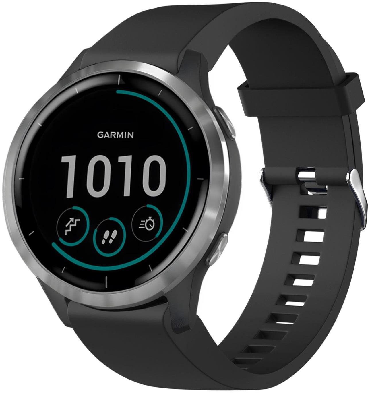 FIXED Silikonarmband für Garmin QuickFit 20mm schwarz Armband