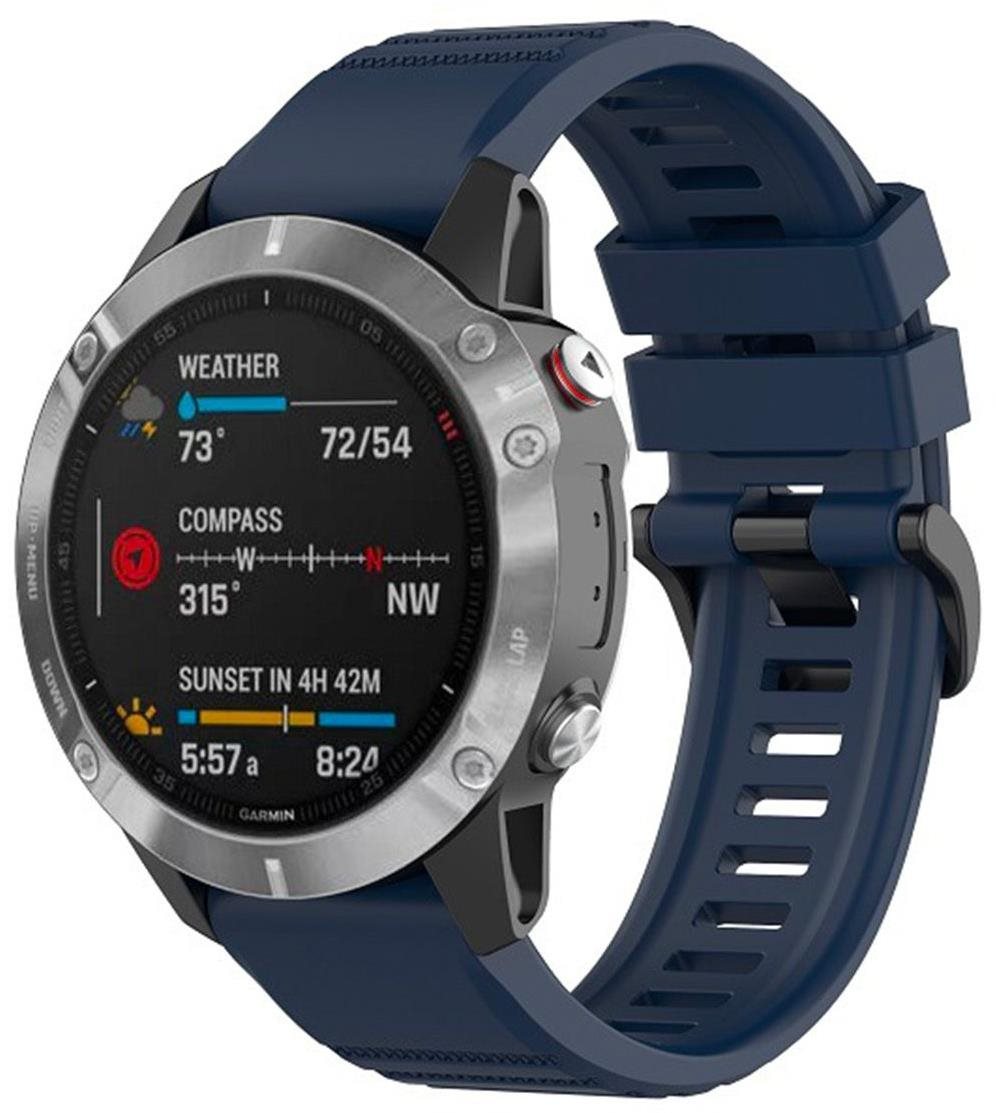 FIXED Silikonarmband für Garmin QuickFit 22mm blau Armband