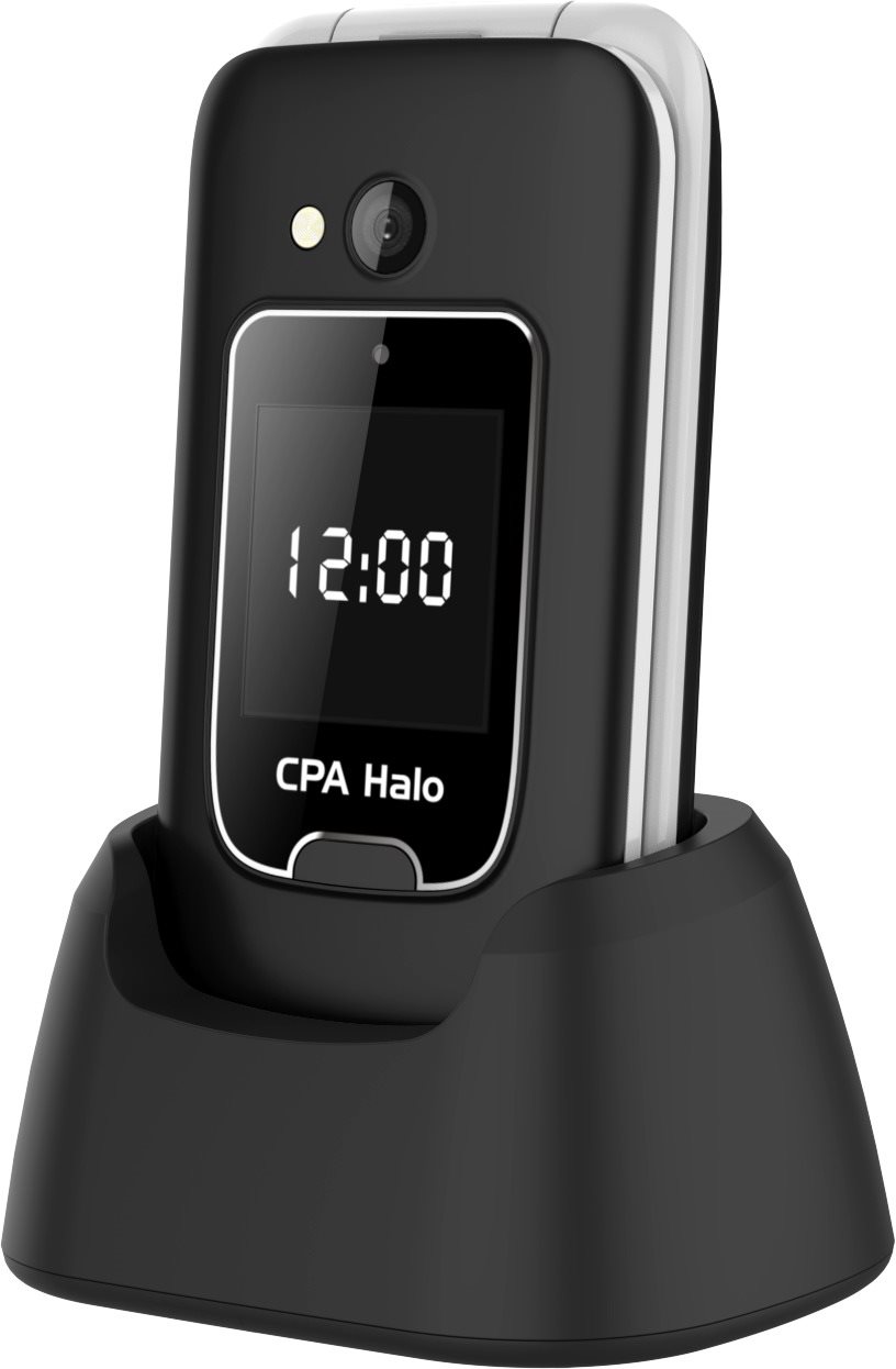 CPA Halo 25 Senior, fekete + töltőállvány Mobiltelefon