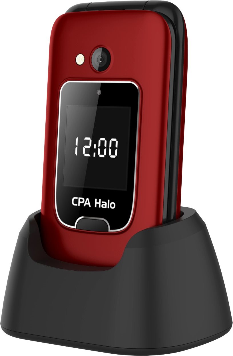 CPA Halo 25 Senior červený s nabíjacím stojančekom Mobilný telefón