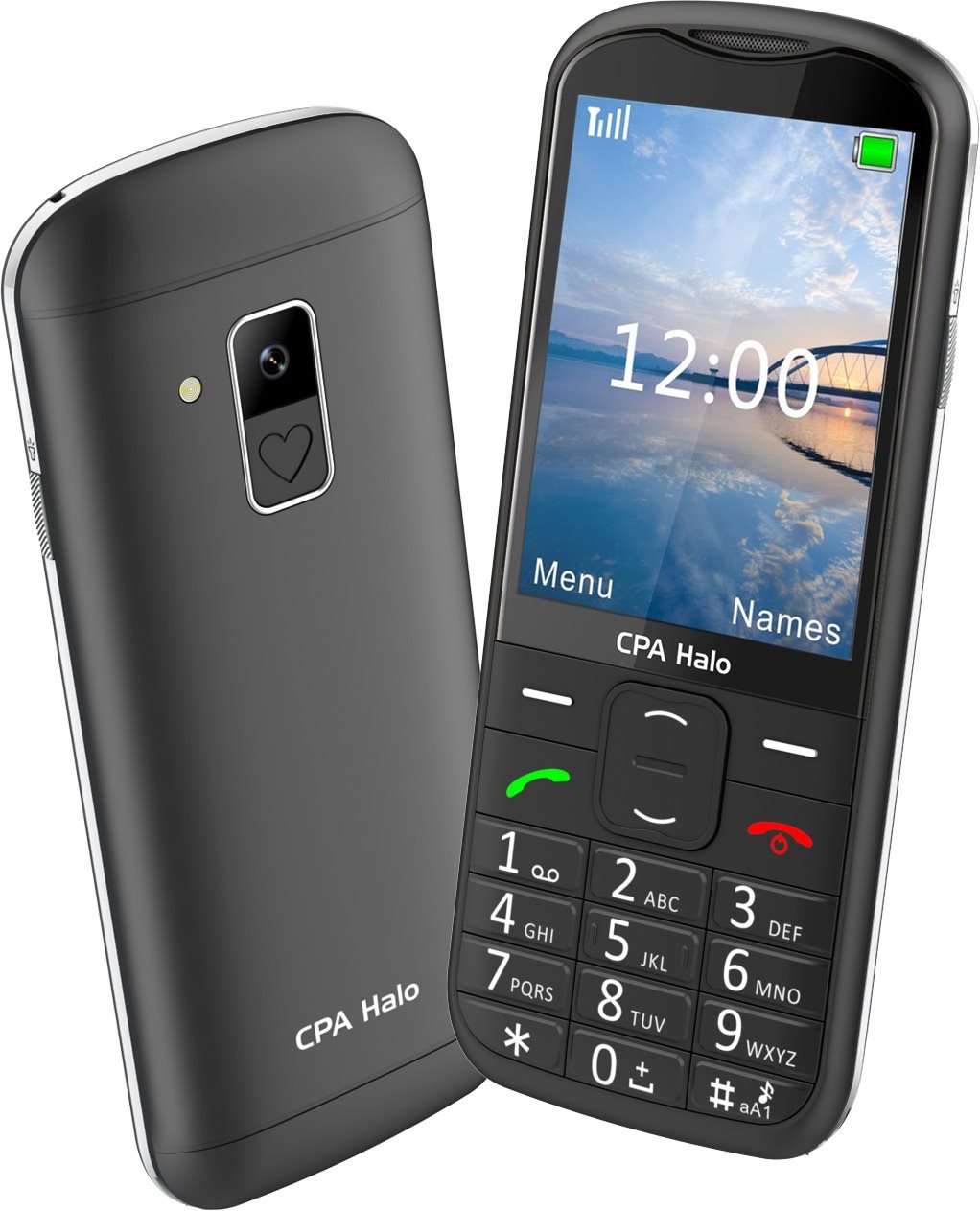 CPA Halo 28 Senior čierny s nabíjacím stojančekom Mobilný telefón