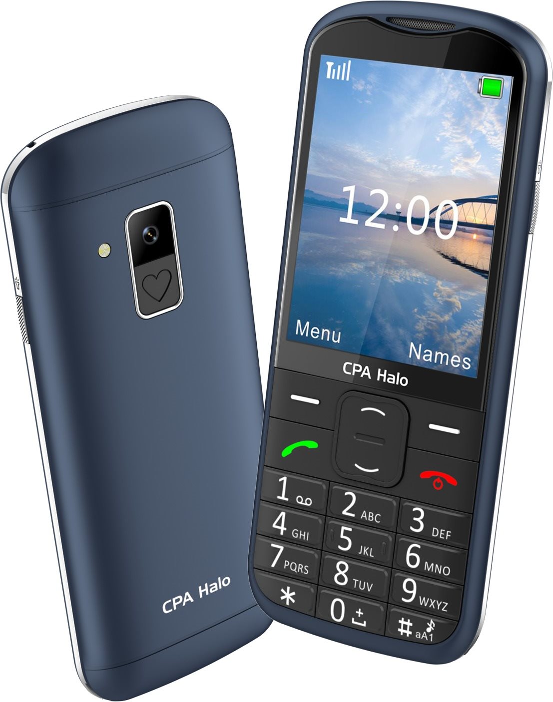 CPA Halo 28 Senior modrý s nabíjacím stojančekom Mobilný telefón