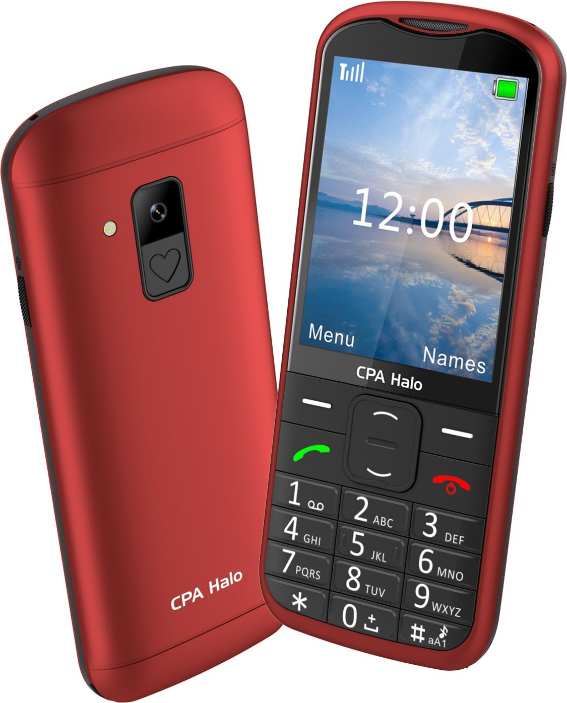 CPA Halo 28 Senior červený s nabíjacím stojančekom Mobilný telefón