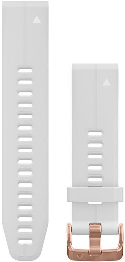 Garmin QuickFit 20 Silicone White Rose Gold Buckle Watch Strap