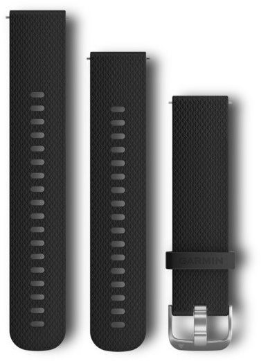 Garmin Quick Release 20 Silicone Black (silver buckle) Watch Strap