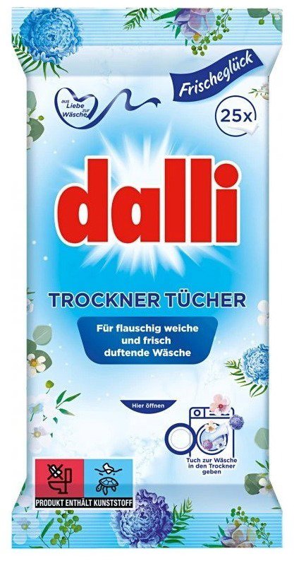 DALLI Vlhčené obrúsky do sušičky 25 ks Obrúsky do sušičky