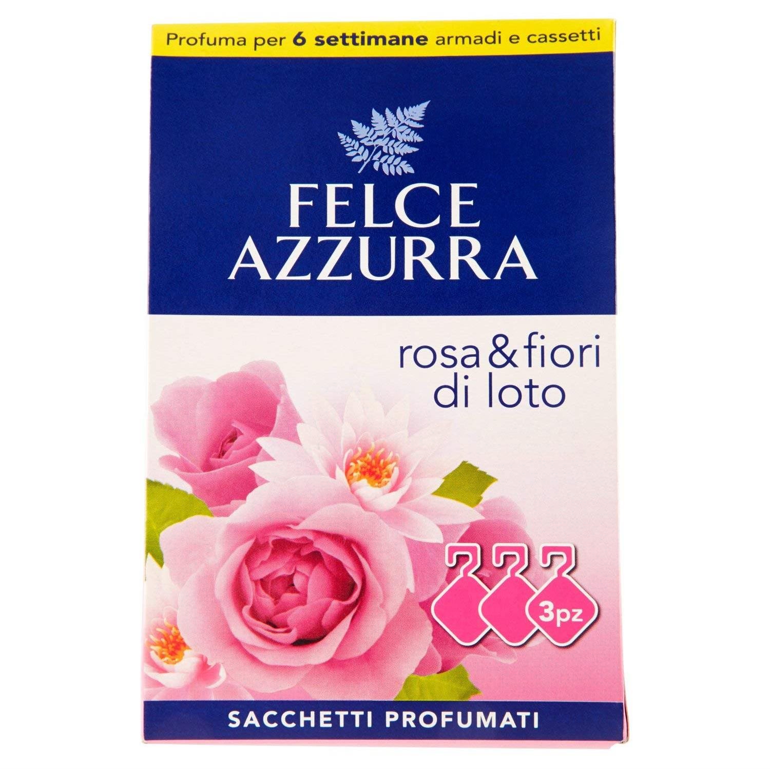 FELCE AZZURRA Rosa Fiory di Loto vonné vrecká 3 ks Vôňa do skrine