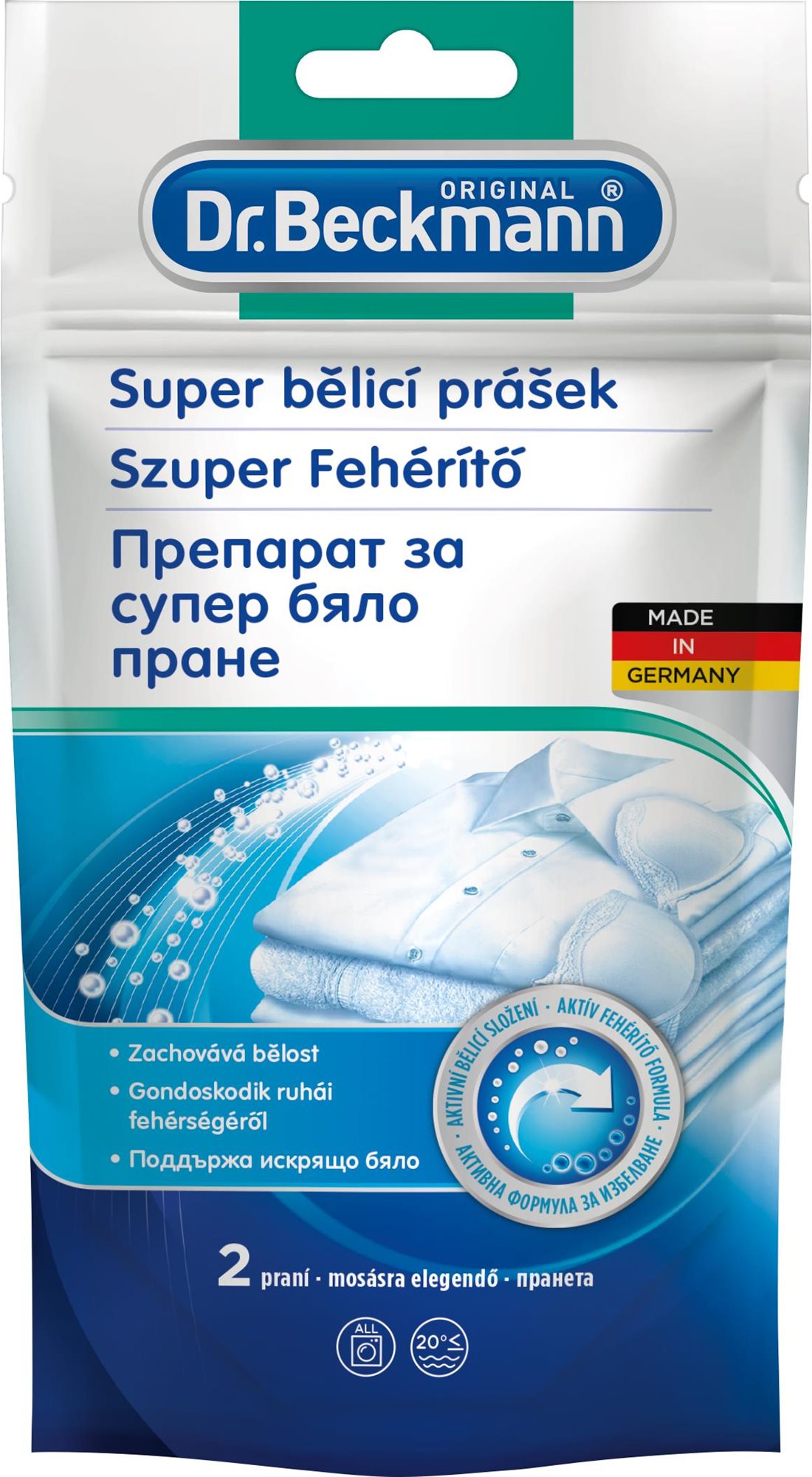 DR. BECKMANN Super bieliaci prášok 80 g (2 prania) Bielidlo na...