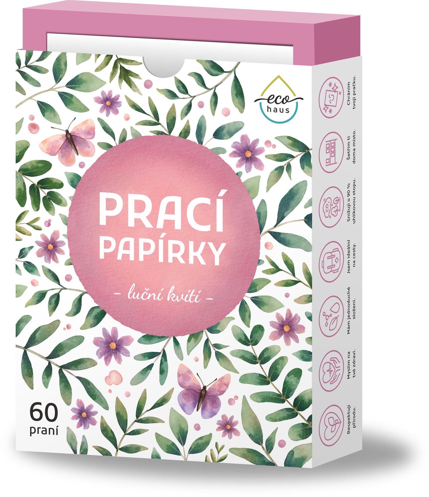EcoHaus pracie papieriky lúčny kvet 60 ks Papieriky na pranie