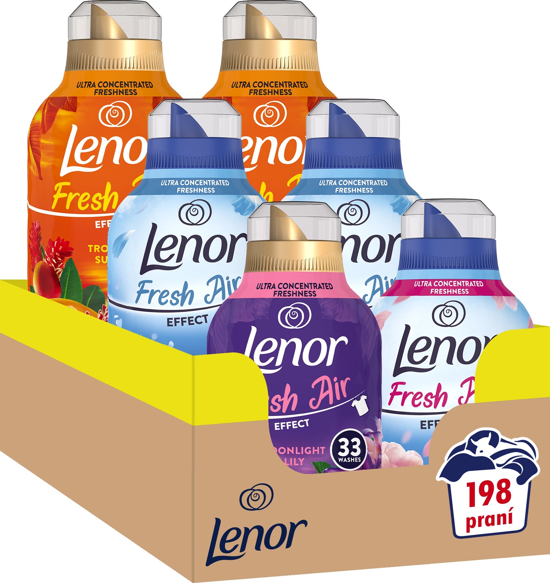 LENOR Fresh Air Effect Mixpack - 6 × 462ml, 198 mosás Öblítő