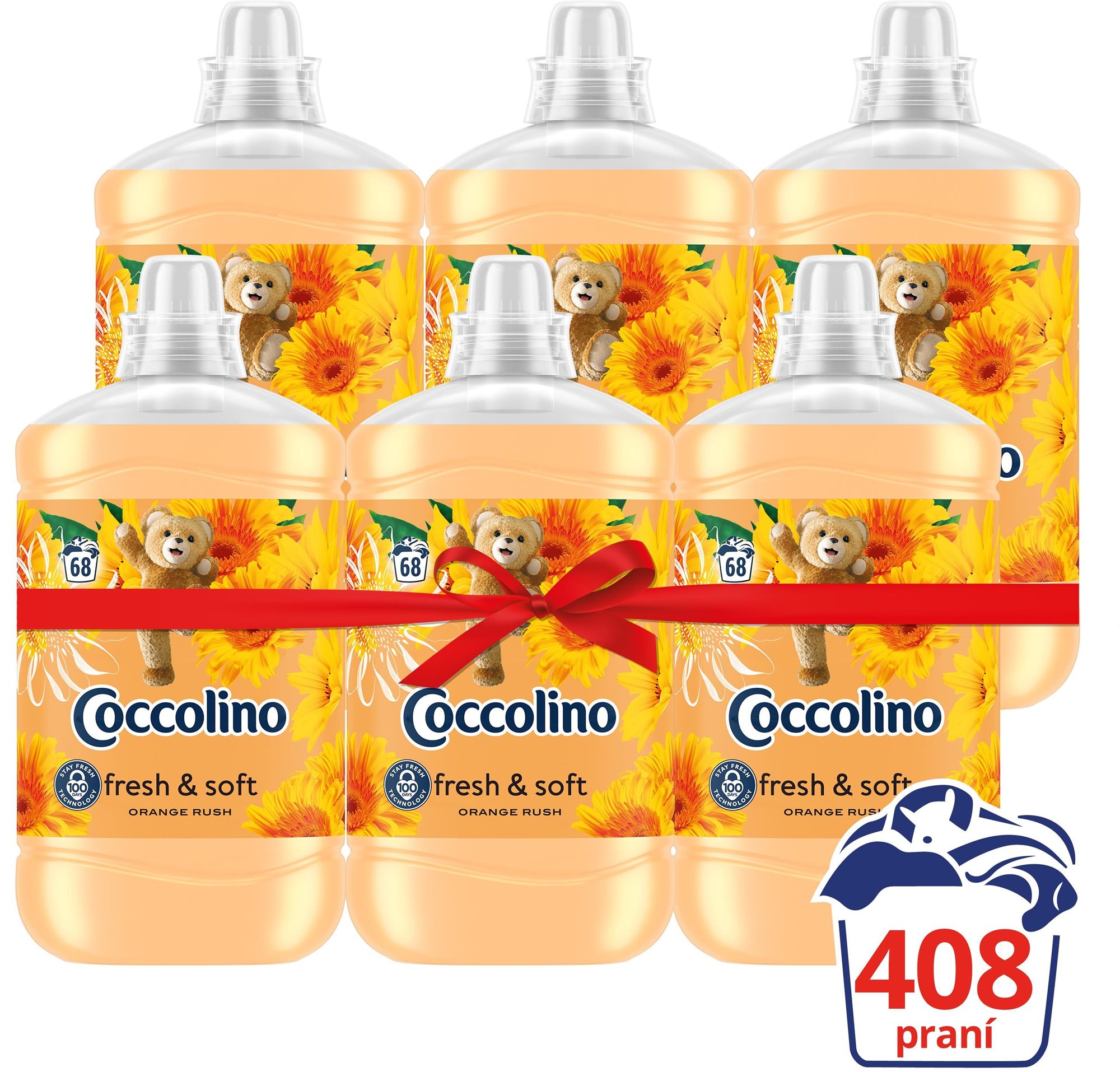 COCCOLINO Orange Rush 6× 1,7 l (408 mosás) Öblítő