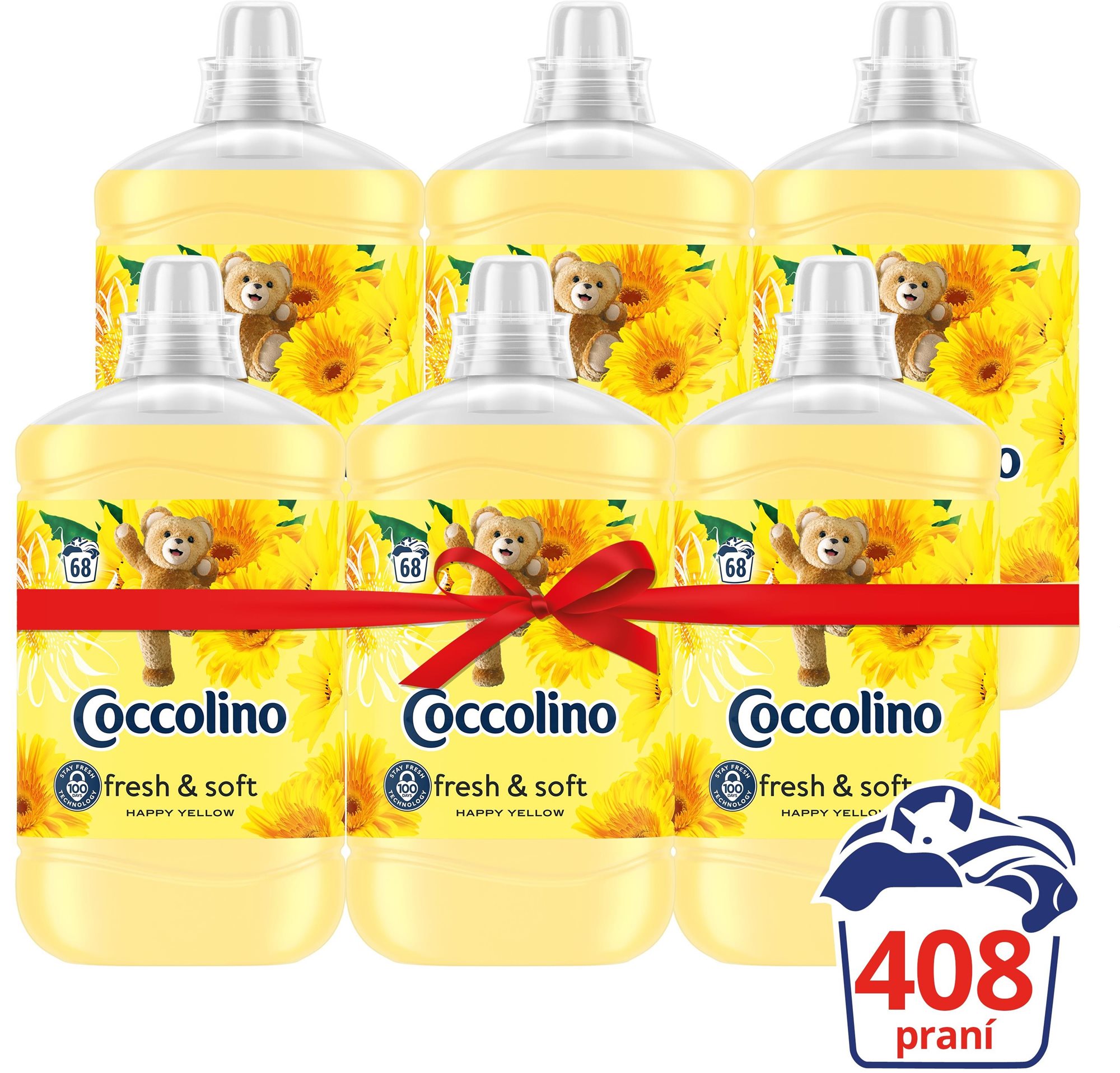 COCCOLINO Happy Yellow 6× 1,7 l (408 praní) Aviváž