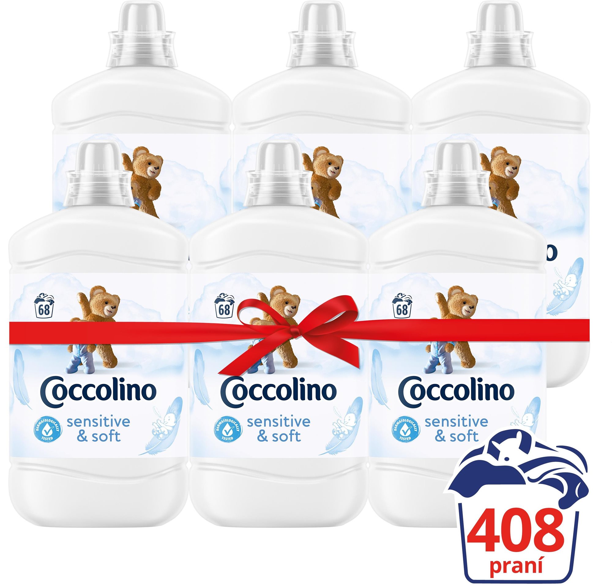 COCCOLINO White Sensitive 6× 1,7 l (408 praní) Aviváž