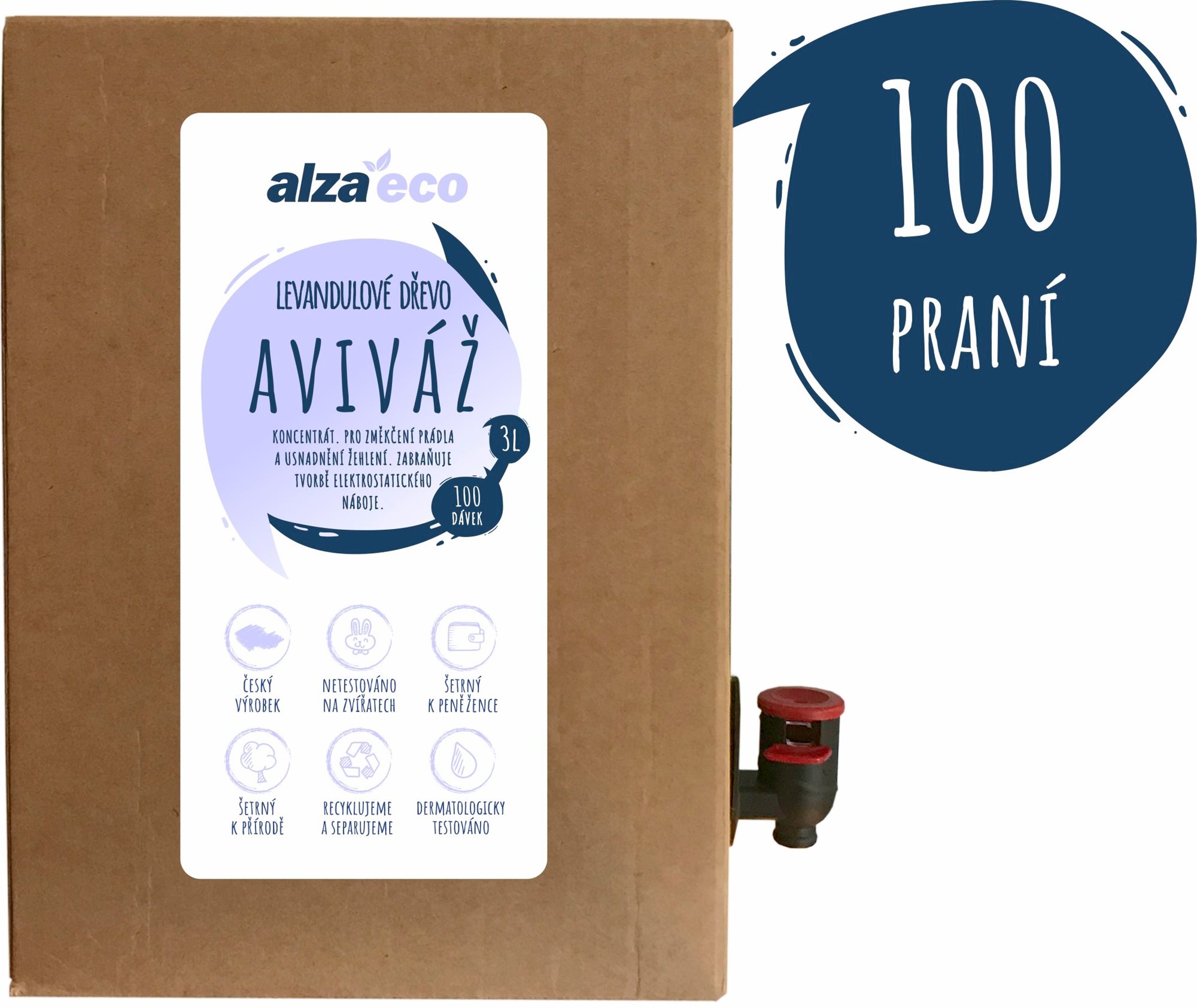 AlzaEco Aviváž Levanduľové drevo 3 l (100 praní) Ekologická aviváž