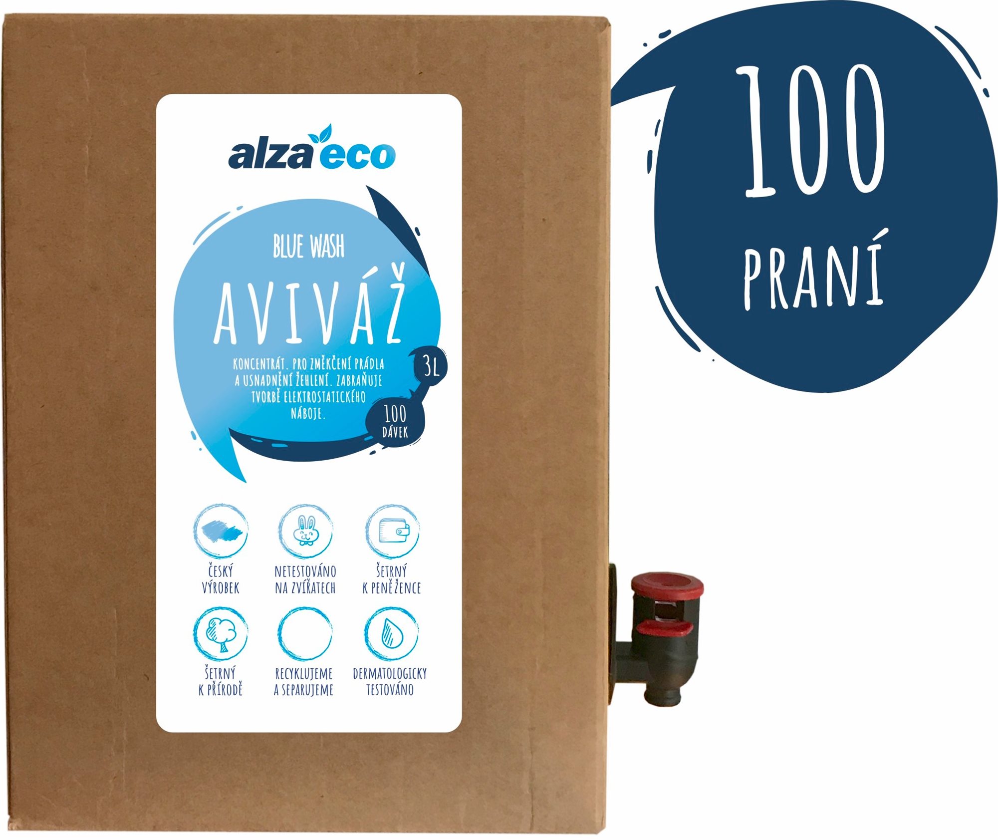 AlzaEco Aviváž Blue Wash 3 l (100 praní) Ekologická aviváž