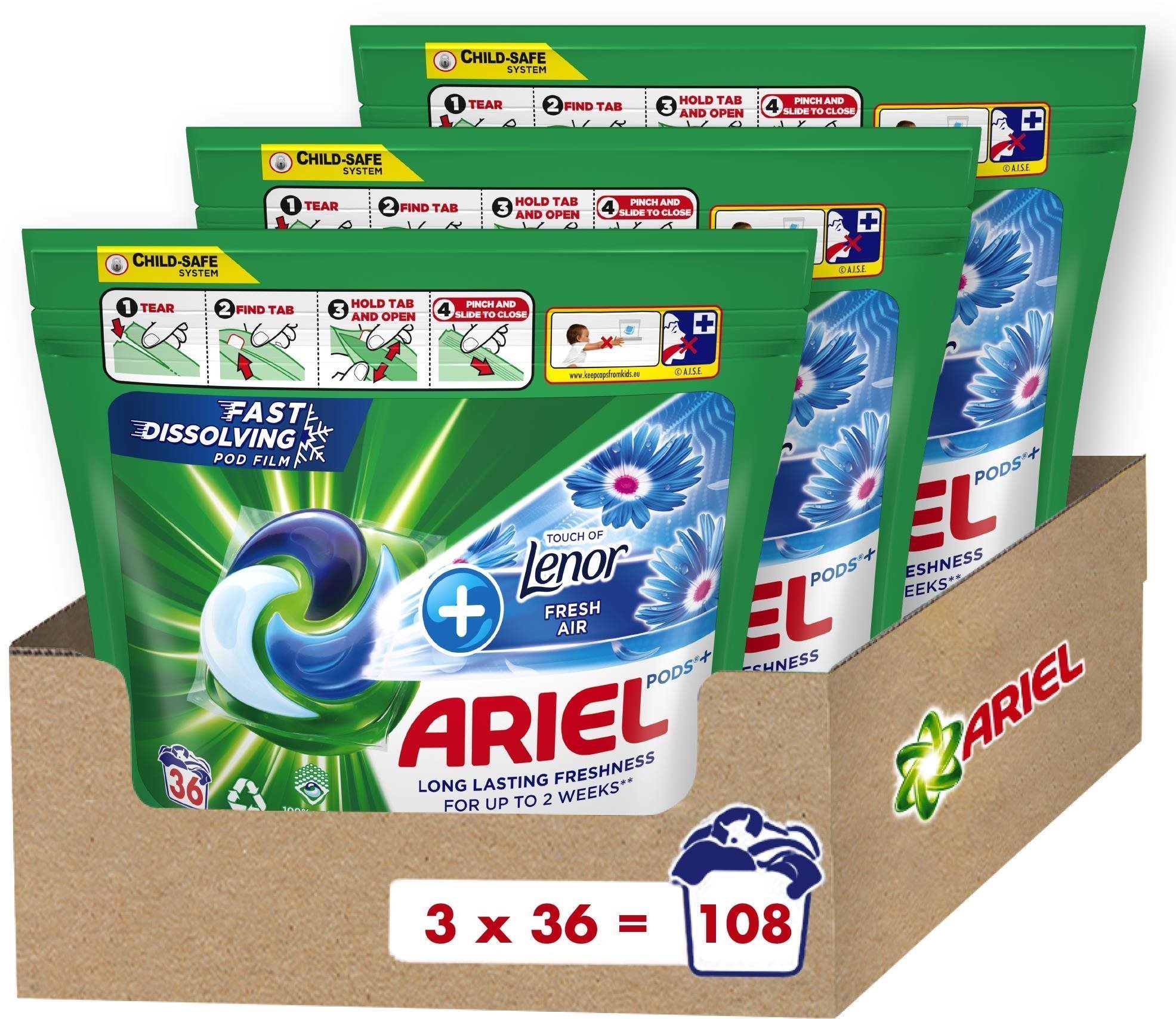ARIEL+ Touch of Lenor Fresh Air 108 ks Kapsuly na pranie