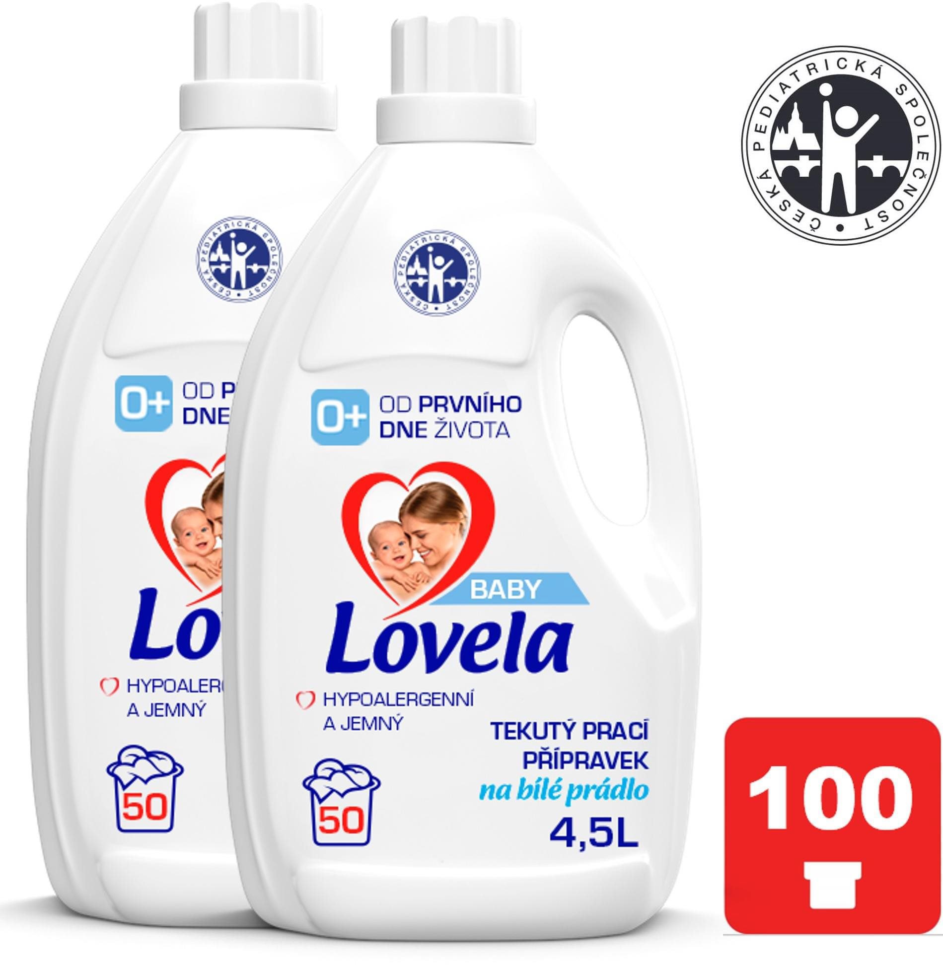 LOVELA Baby tekutý prací prípravok na bielu bielizeň 2× 4,5 l (100...