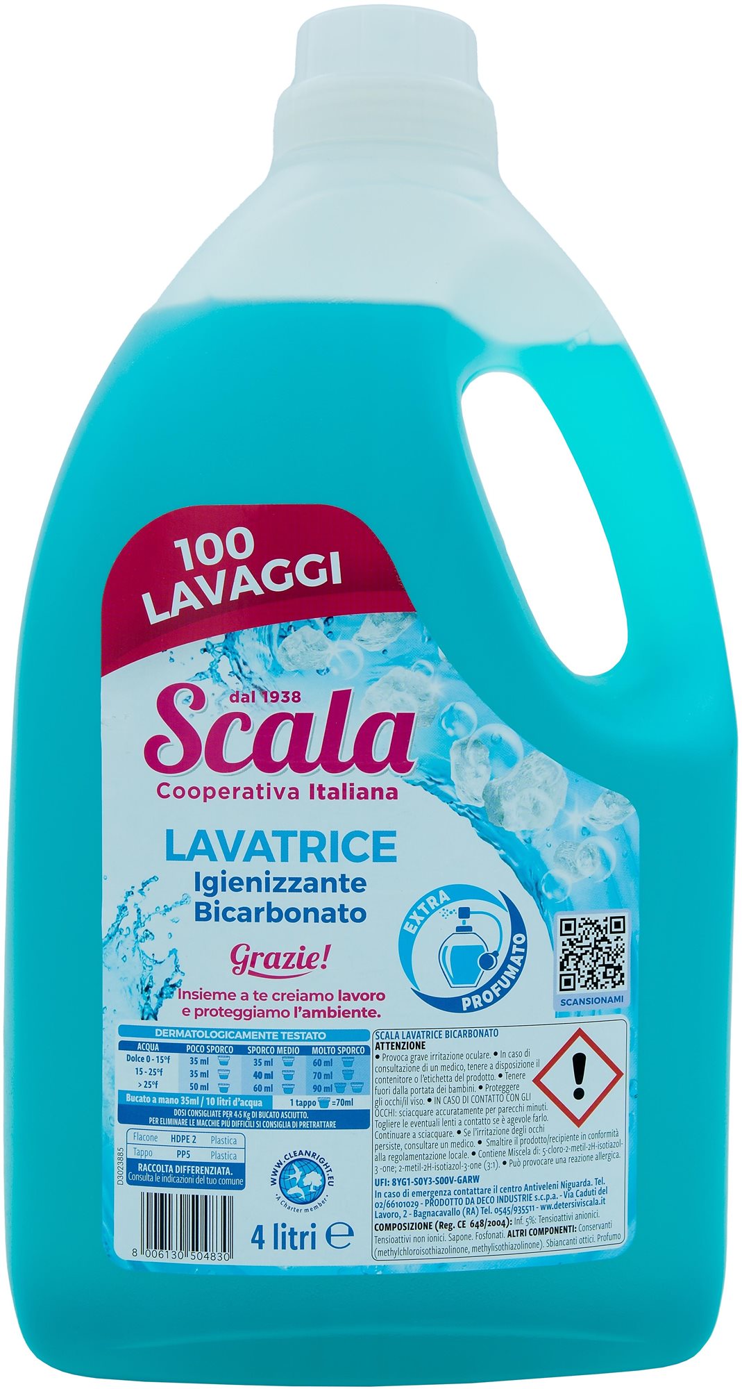 SCALA Lavatrice Bicarbonato 4 l (100 praní) Prací gél