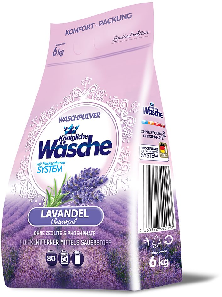 KÖNIGLICHE WÄSCHE Lavender 6 kg (80 mosás) Mosószer