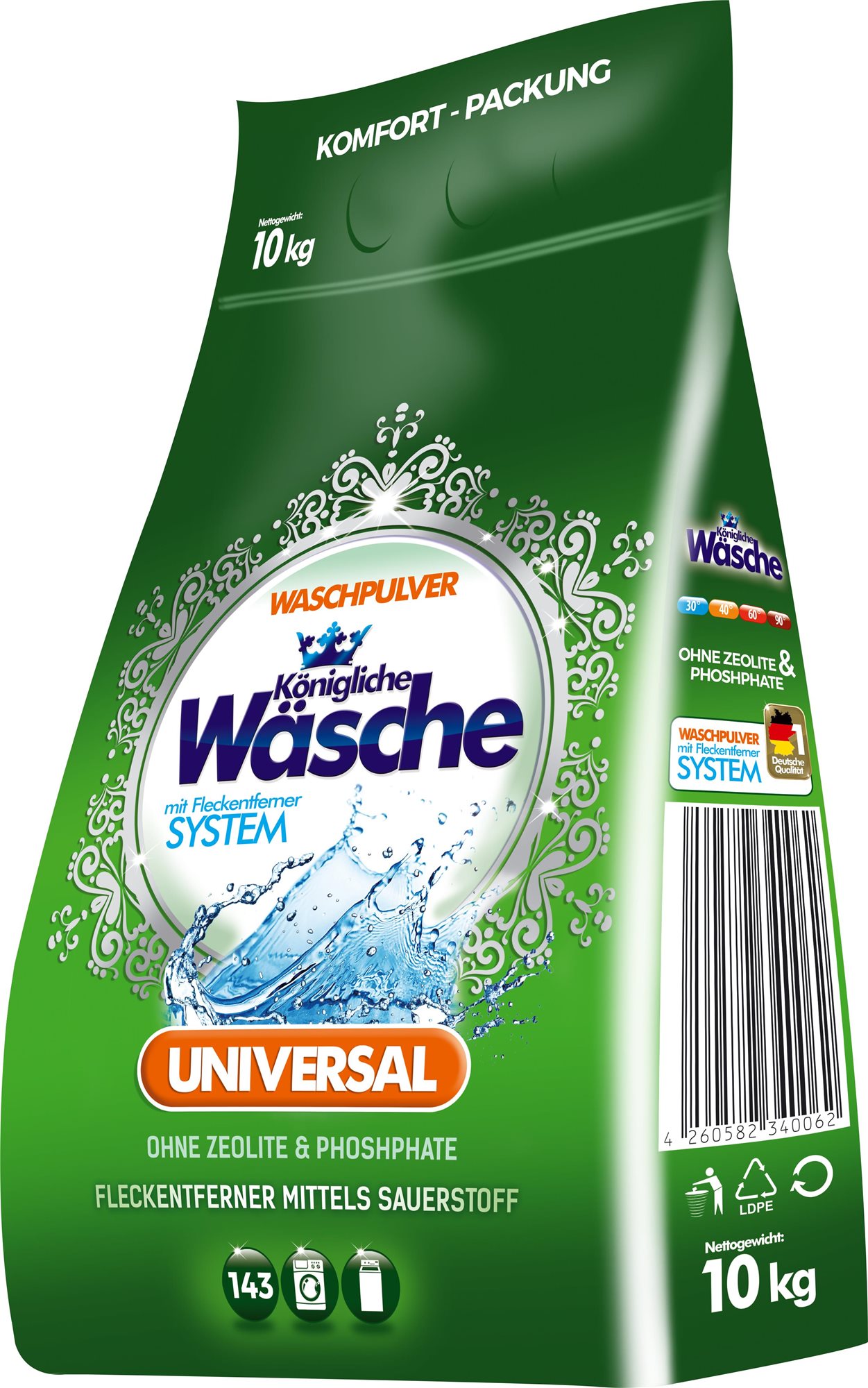 KÖNIGLICHE WÄSCHE Universal 10 kg (125 mosás) Mosószer