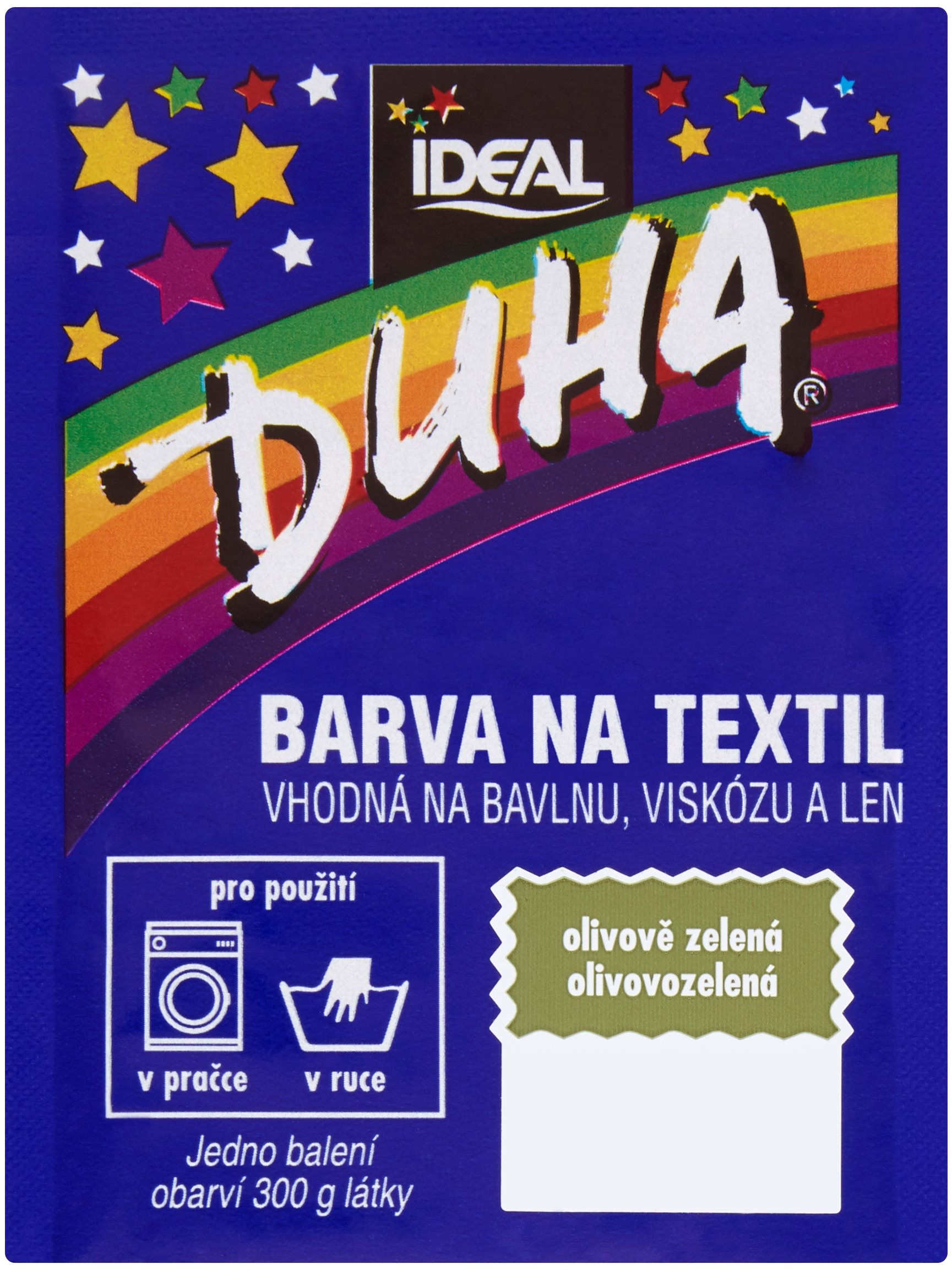 DUHA farba na textil olivovo zelená 15 g Farba na textil