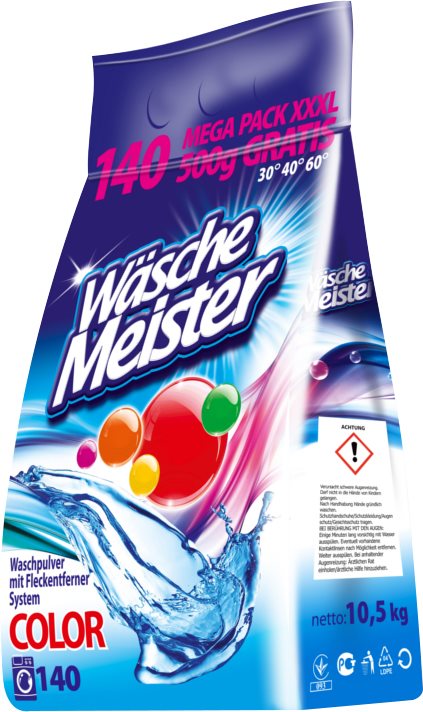 WASCHE MEISTER Color 10,5 kg (140 mosás) Mosószer