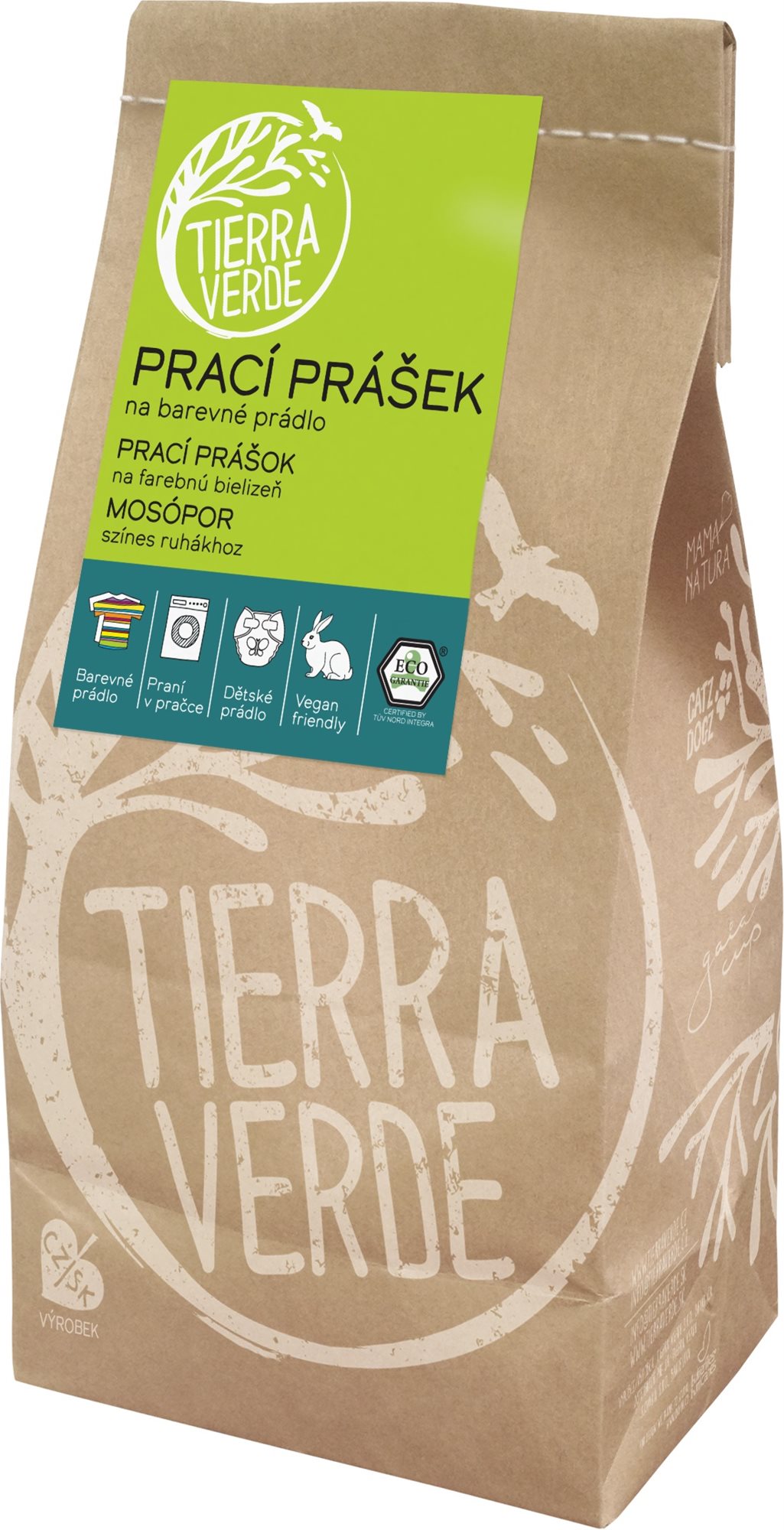 TIERRA VERDE prací prášok na farebnú bielizeň 850 g (56 praní)...