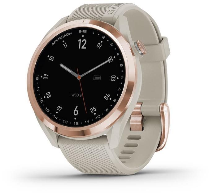 Garmin Approach S42 Rose Gold/Light Sand Silicone Band Smart Watch