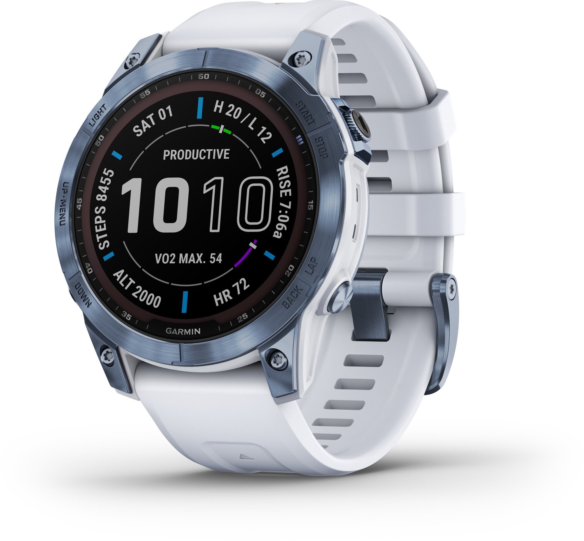Garmin Fenix 7 Sapphire Solar Mineral Blue DLC Titanium/Whitestone...