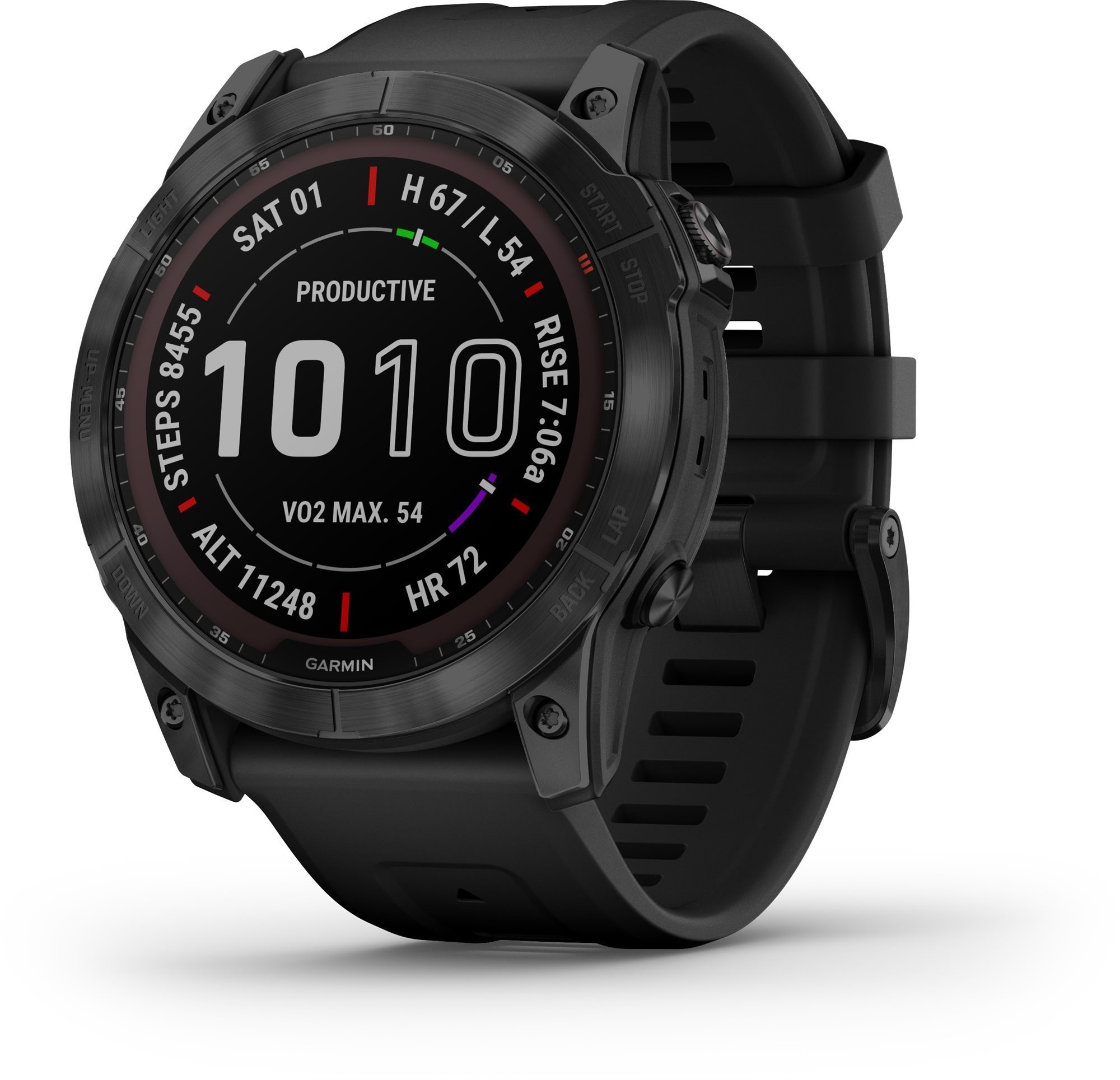 Garmin Fenix 7X Sapphire Solar Black DLC Titanium/Black Band Smart...