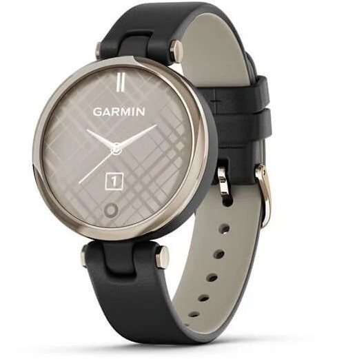 Garmin Lily Classic Cream Gold/Black Leather Band Smart Watch