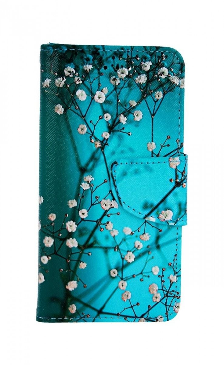 TopQ iPhone SE 2020 knižkové Modré s kvetmi 49752 Puzdro na mobil