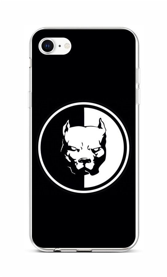 TopQ iPhone SE 2020 silikón Čiernobiely pitbull 58775 Kryt na mobil