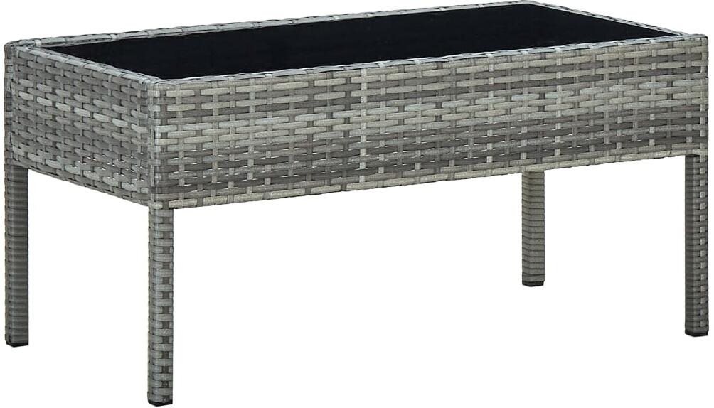 Záhradný stôl sivý 75 x 40 x 37 cm polyratan 45905 Záhradný stôl