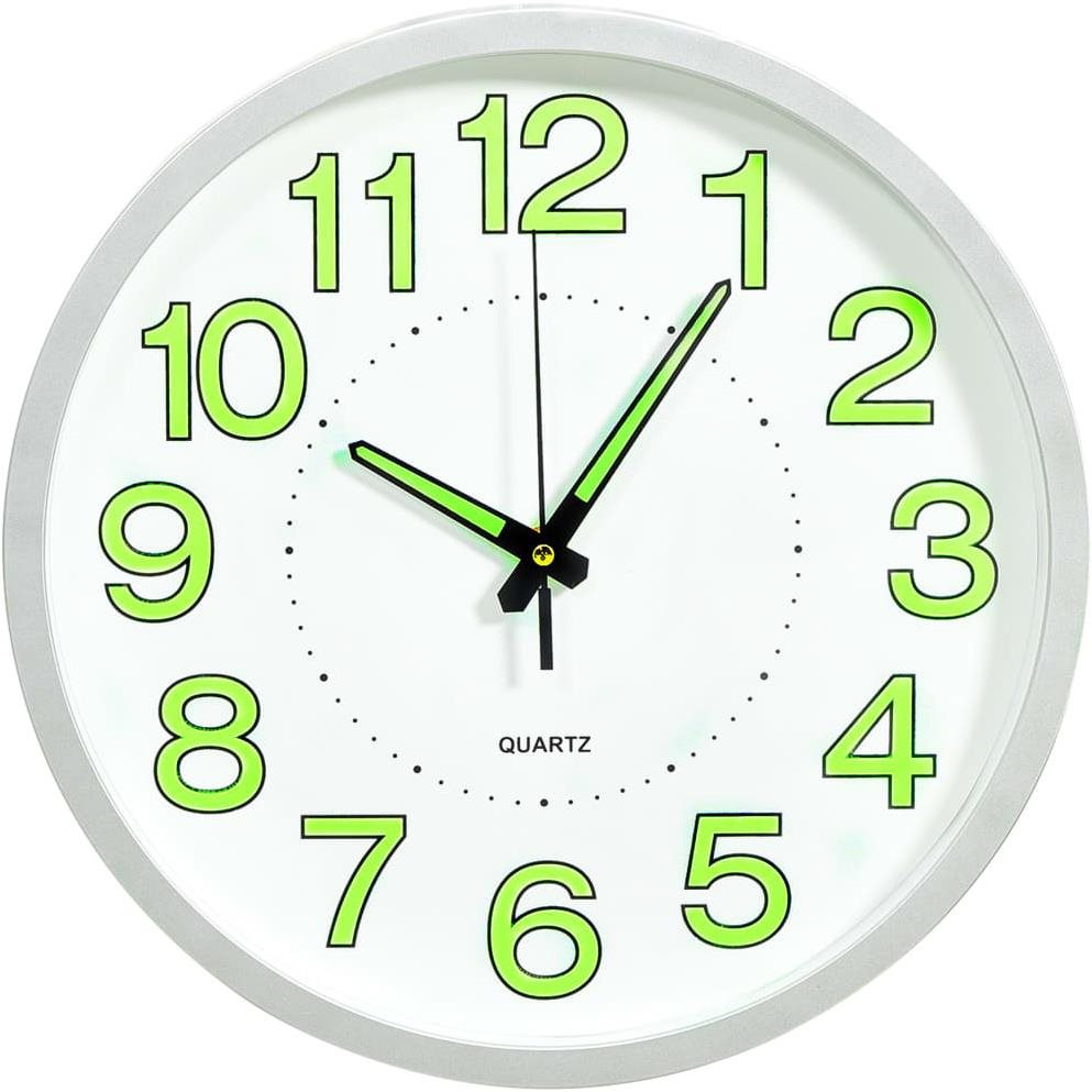 Svietiace nástenné hodiny biele 30 cm 325167 Nástenné hodiny