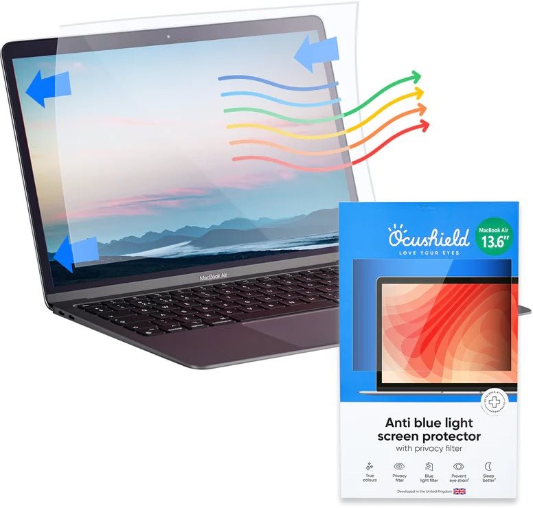 Ocushield privátna fólia s blue-light filtrom pre MacBook Air 13,6"...