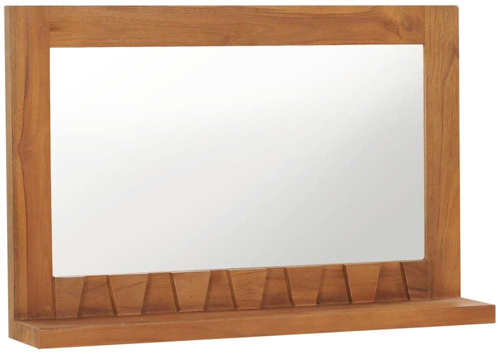 Nástenné zrkadlo s policou 60 x 12 x 40 cm masívne teakové drevo...