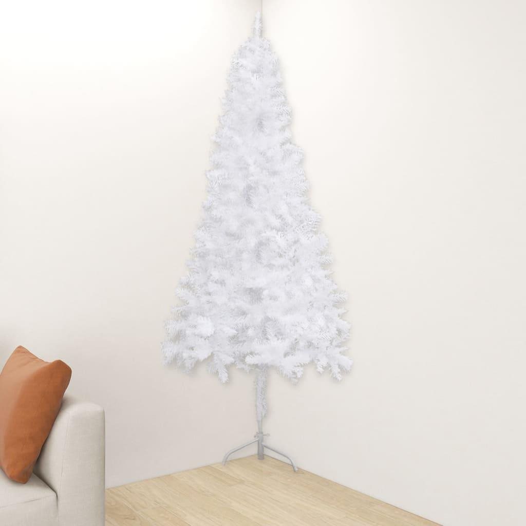 Rohový umelý vianočný stromček biely 150 cm PVC Vianočný stromček