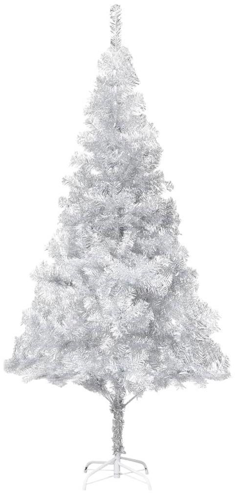 Umelý vianočný stromček so stojanom strieborný 240 cm PET Vianočný...
