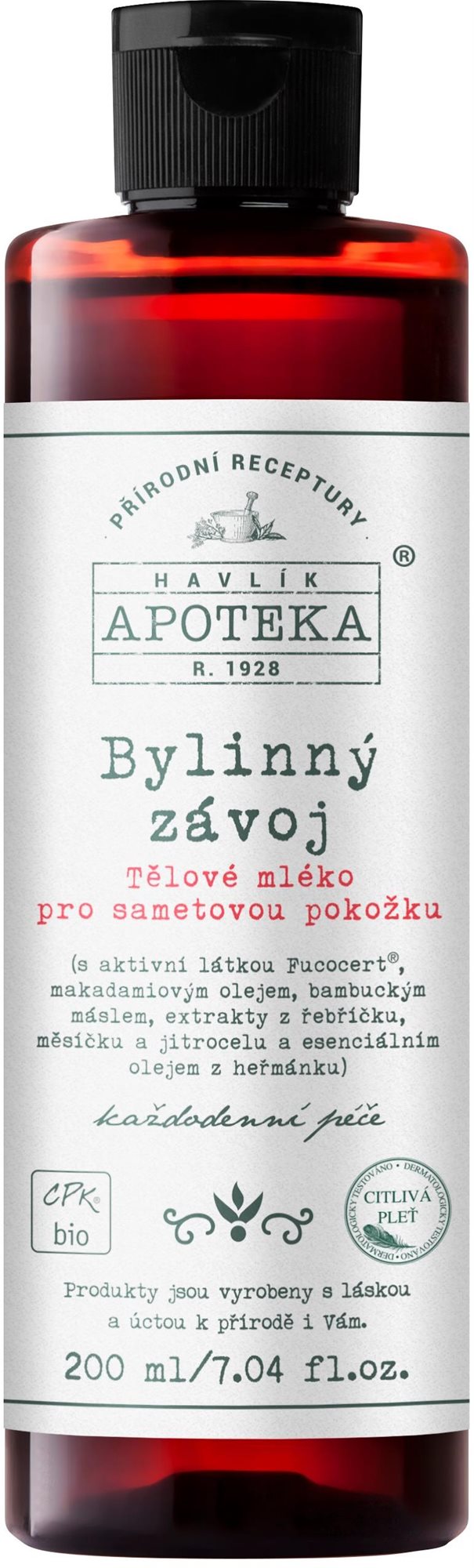 Havlíkova apotéka Bylinný závoj 200 ml Tělové mléko