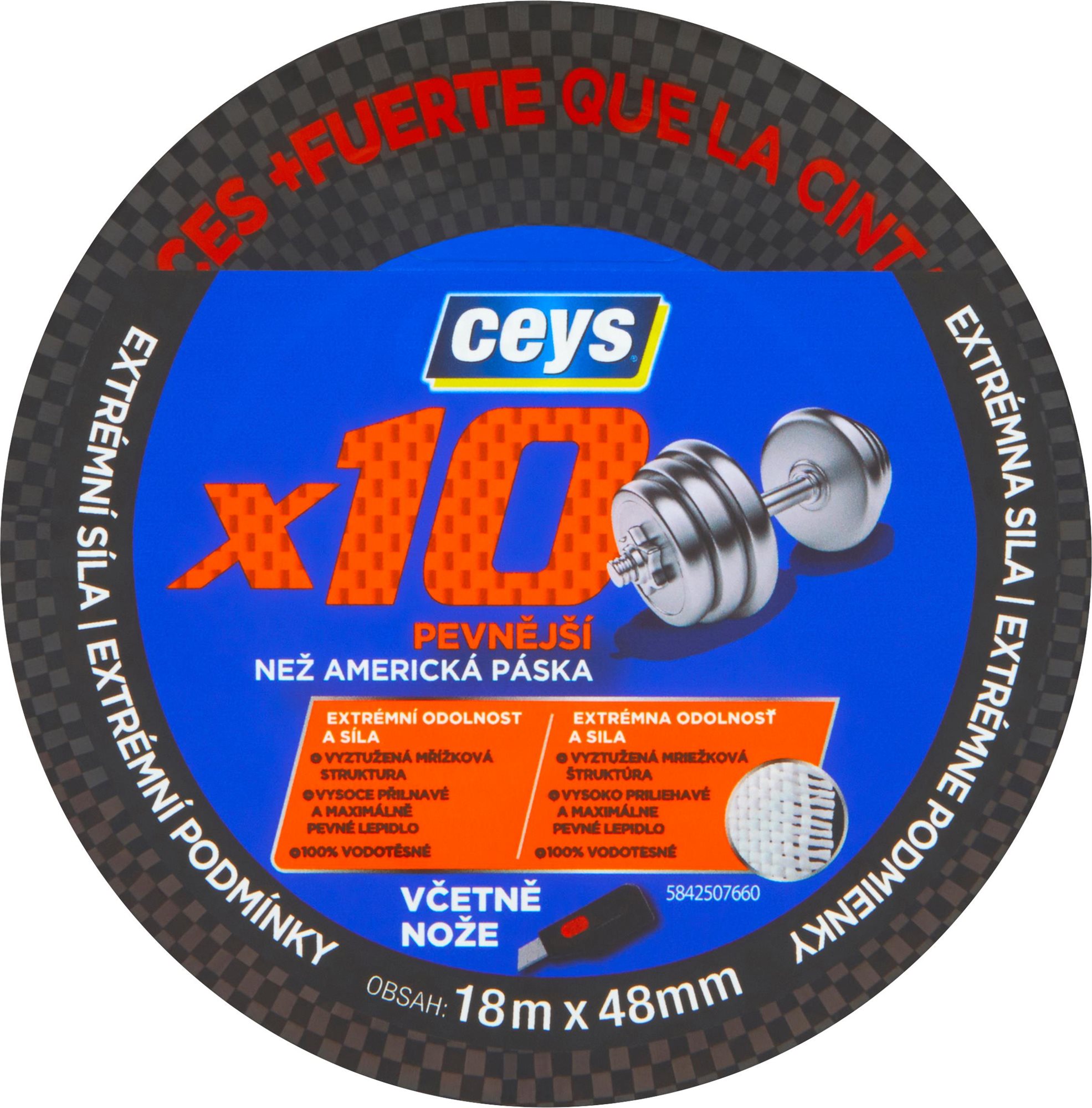 CEYS profesionálna ×10 18 m × 48 mm Lepiaca páska