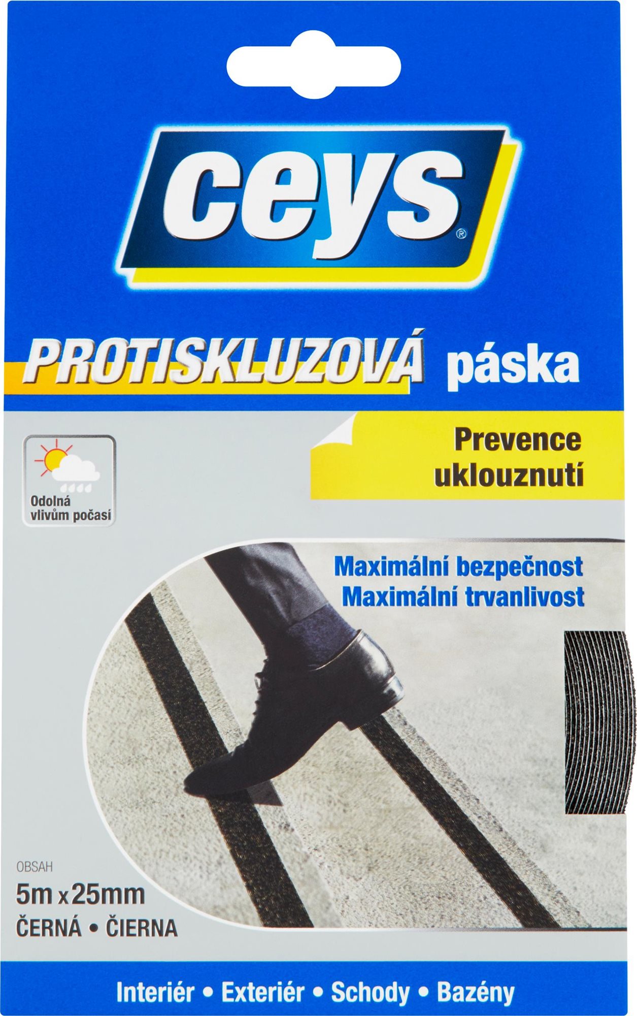 CEYS Protiskluzová páska 5 m × 25 mm Lepicí páska